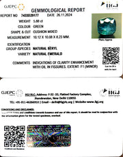 5.88/CT Natural Panna Stone with Govt. Lab Certificate-23310
